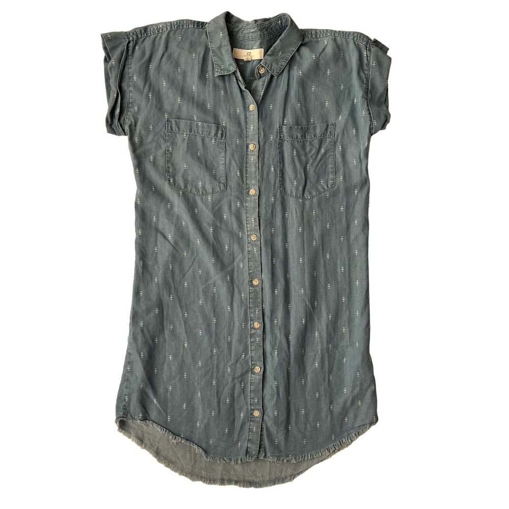 Thread‎ & Supply Light Denim Chambray Shirt Dress Small Wash Blue Button Down